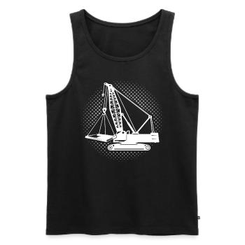 Grue Grue sur chenilles Grue grutier - Débardeur bio Premium Homme - noir - Devant - AI Model Male 178 light (178cm)