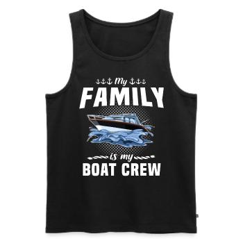 Captain Boat Crew - Men's Premium Organic Tank Top - black - Front - Michal (187cm)