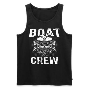 Captain Boat Crew - Men's Premium Organic Tank Top - black - Front - Michal (187cm)
