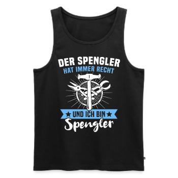 Spengler Bauspengler - Männer Premium Bio Tank Top - Schwarz - Vorne - AI Model Male 178 light (178cm)