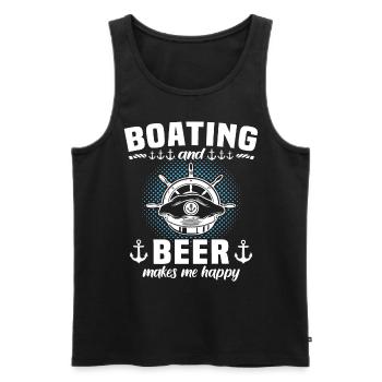 Dictons du capitaine Beer Boat - Débardeur bio Premium Homme - noir - Devant - Michal (187cm)