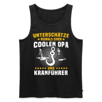 Crane operator Grandpa Crane driver grandfather - Men's Premium Organic Tank Top - black - Front - AI Model Male 178 light (178cm)