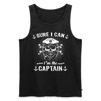 Captain Kapitän - Men's Premium Organic Tank Top - black - Front - Michal (187cm)