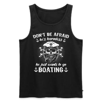 Captain Kapitän - Men's Premium Organic Tank Top - black - Front - Michal (187cm)