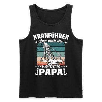 Kranführer Papa Kranfahrer Vater - Männer Premium Bio Tank Top - Schwarz - Vorne - Michal (187cm)