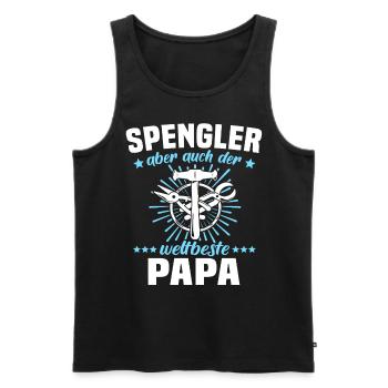 Spengler Papa Bauspengler Vater - Männer Premium Bio Tank Top - Schwarz - Vorne - Michal (187cm)