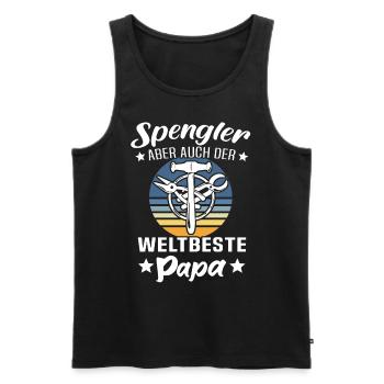 Spengler Papa Bauspengler Vater - Männer Premium Bio Tank Top - Schwarz - Vorne - Michal (187cm)