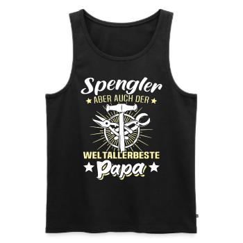 Spengler Papa Bauspengler Vater - Männer Premium Bio Tank Top - Schwarz - Vorne - Michal (187cm)