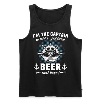 Capitaine Beer - Débardeur bio Premium Homme - noir - Devant - Michal (187cm)