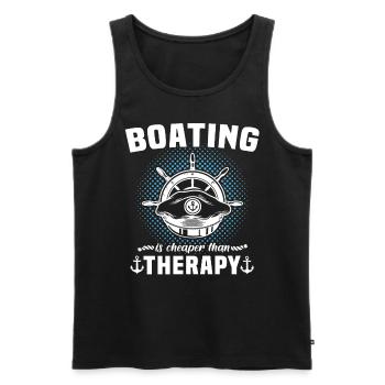 Captain Therapy Boat - Men's Premium Organic Tank Top - black - Front - Michal (187cm)