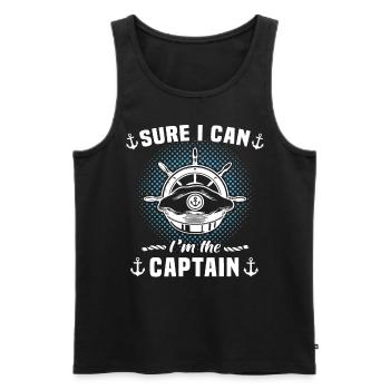 Capitaine de bateau licence bateau de sport - Débardeur bio Premium Homme - noir - Devant - AI Model Male 178 light (178cm)