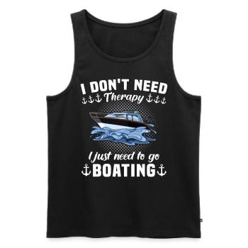 Captain Boating Therapy - Männer Premium Bio Tank Top - Schwarz - Vorne - Michal (187cm)