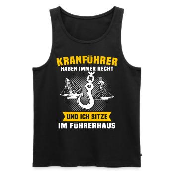 Kranführer Kran Kranfahrer - Männer Premium Bio Tank Top - Schwarz - Vorne - AI Model Male 178 light (178cm)