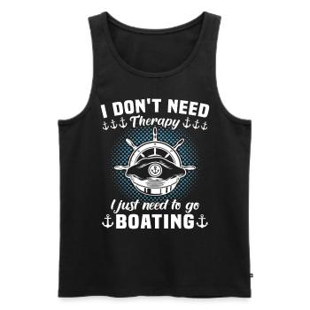 Captain Boat Sailing Ship Therapy - Men's Premium Organic Tank Top - black - Front - Michal (187cm)