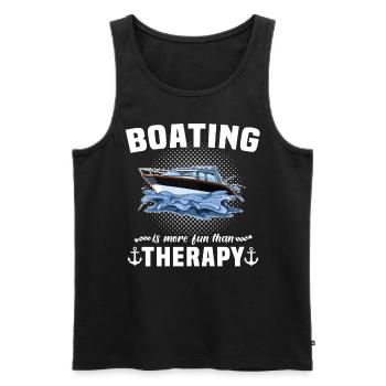 Captain Boat Sailing Ship Therapy - Men's Premium Organic Tank Top - black - Front - Michal (187cm)