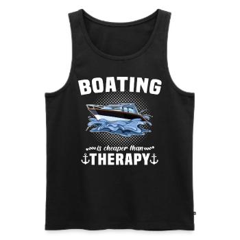 Captain Boat Sailing Ship Therapy - Men's Premium Organic Tank Top - black - Front - Michal (187cm)