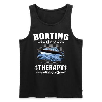 Captain Boat Sailing Ship Therapy - Men's Premium Organic Tank Top - black - Front - Michal (187cm)
