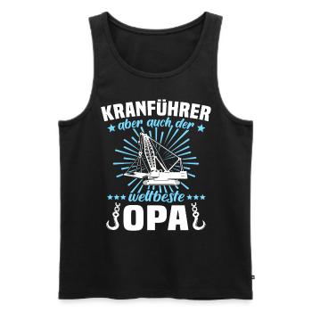 Kranfahrer Opa Kranführer Opas - Männer Premium Bio Tank Top - Schwarz - Vorne - Michal (187cm)
