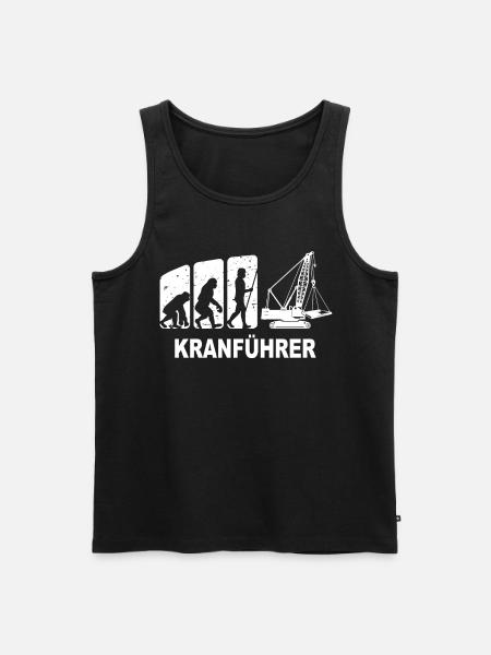 Kranfahrer Evolution Kranführer Kran - Männer Premium Bio Tank Top - Schwarz