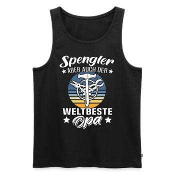 Spengler Opa Bauspengler Grossvater - Männer Premium Bio Tank Top - Schwarz - Vorne - Michal (187cm)