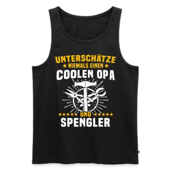 Spengler Opa Bauspengler Grossvater - Männer Premium Bio Tank Top - Schwarz - Vorne - Michal (187cm)
