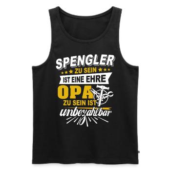 Bauspengler Opa Spengler - Männer Premium Bio Tank Top - Schwarz - Vorne - Michal (187cm)
