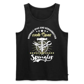 Bauspengler Opa Spengler - Männer Premium Bio Tank Top - Schwarz - Vorne - Michal (187cm)