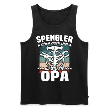 Bauspengler Opa Spengler - Männer Premium Bio Tank Top - Schwarz - Vorne - Michal (187cm)