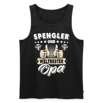 Bauspengler Opa Spengler - Männer Premium Bio Tank Top - Schwarz - Vorne - Michal (187cm)