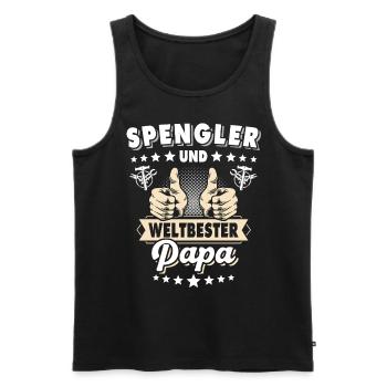 Bauspengler Papa Spengler - Männer Premium Bio Tank Top - Schwarz - Vorne - Michal (187cm)
