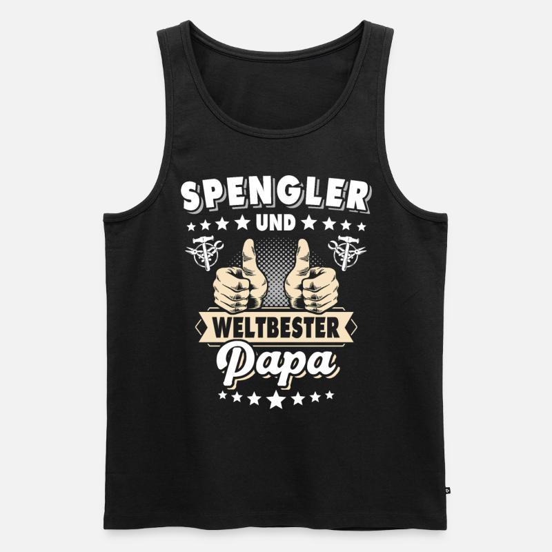 Bauspengler Papa Spengler - Männer Premium Bio Tank Top - Schwarz