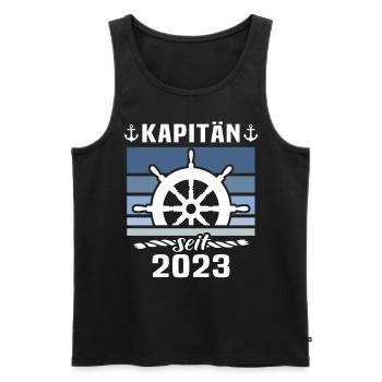 Kapitän 2023 Bootsführerschein Boot - Männer Premium Bio Tank Top - Schwarz - Vorne - Michal (187cm)