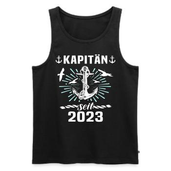 Kapitän 2023 Bootsführerschein Boot - Männer Premium Bio Tank Top - Schwarz - Vorne - AI Model Male 178 light (178cm)