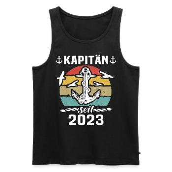 Kapitän 2023 Bootsführerschein Boot - Männer Premium Bio Tank Top - Schwarz - Vorne - AI Model Male 178 light (178cm)