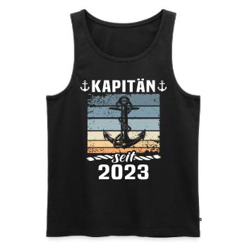 Kapitän 2023 Bootsführerschein Boot - Männer Premium Bio Tank Top - Schwarz - Vorne - AI Model Male 178 light (178cm)