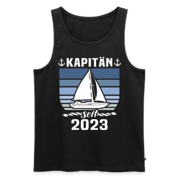 Kapitän 2023 Bootsführerschein Boot - Männer Premium Bio Tank Top - Schwarz - Vorne - AI Model Male 178 light (178cm)
