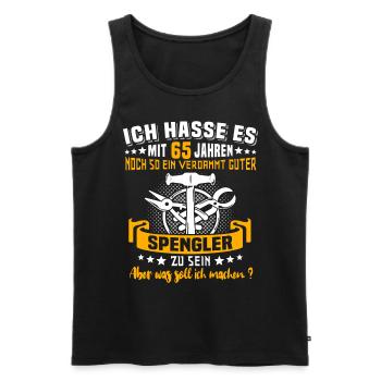 Spengler 65. Geburtstag 65 Jahre Bauspengler - Männer Premium Bio Tank Top - Schwarz - Vorne - Michal (187cm)