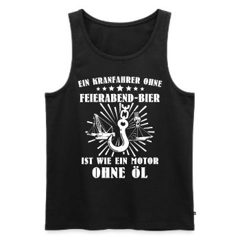 Kranfahrer Kranführer Kran Fahren - Männer Premium Bio Tank Top - Schwarz - Vorne - Michal (187cm)