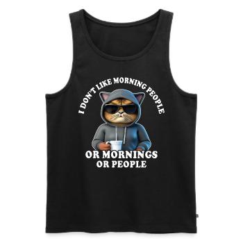 Morning grouch coffee drinker cat coffee - Men's Premium Organic Tank Top - black - Front - Michal (187cm)