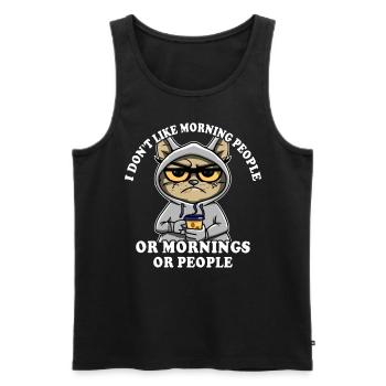 Morning grouch coffee drinker cat coffee - Men's Premium Organic Tank Top - black - Front - Michal (187cm)