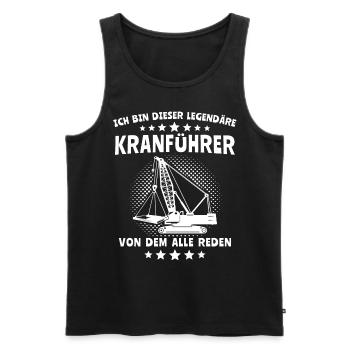 Kranführer Kran Kranfahrer - Männer Premium Bio Tank Top - Schwarz - Vorne - AI Model Male 178 light (178cm)