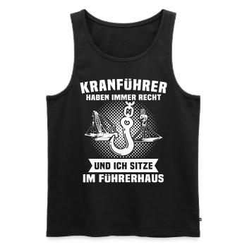 Kranfahrer Kranführer Kran Fahren - Männer Premium Bio Tank Top - Schwarz - Vorne - Michal (187cm)