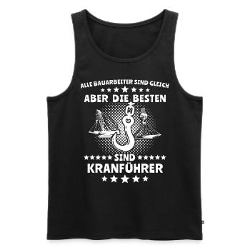 Kranfahrer Kranführer Kran Fahren - Männer Premium Bio Tank Top - Schwarz - Vorne - Michal (187cm)