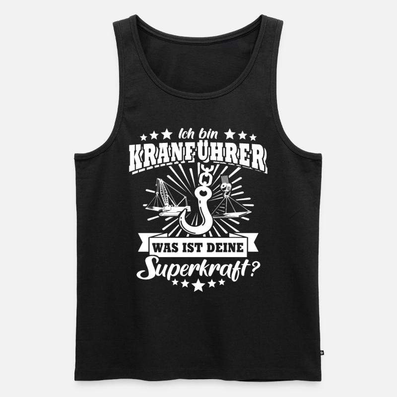 Kranführer Kran Kranfahrer - Männer Premium Bio Tank Top - Schwarz