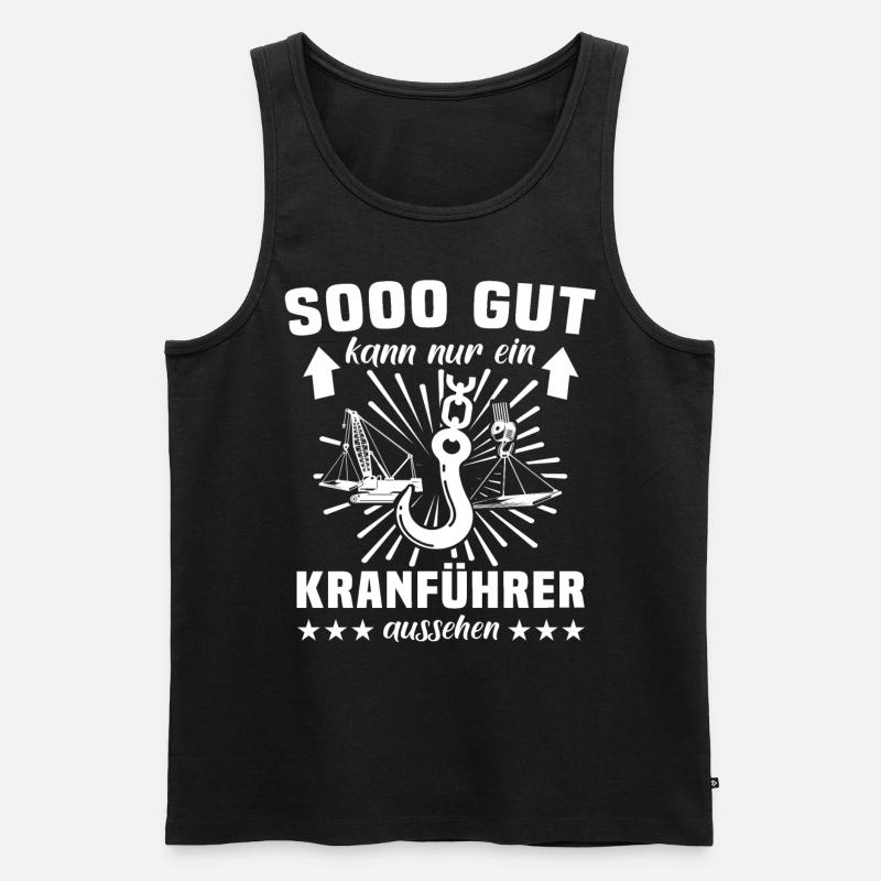 Kranführer Kran Kranfahrer - Männer Premium Bio Tank Top - Schwarz