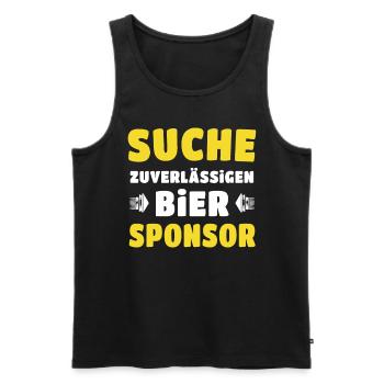 Bier Sponsor Trinksprüche Party - Männer Premium Bio Tank Top - Schwarz - Vorne - AI Model Male 178 light (178cm)