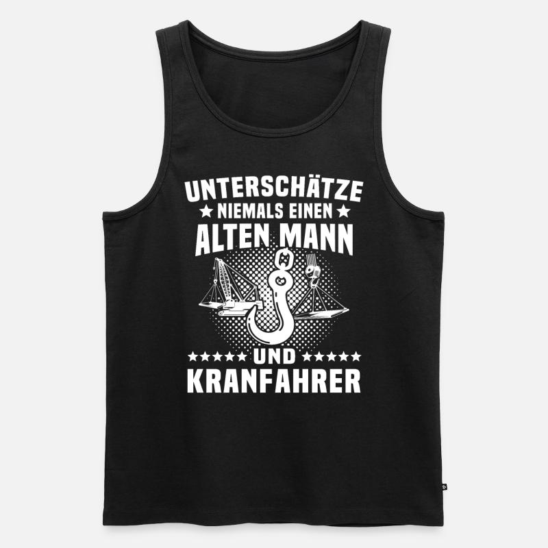 Kranfahrer Kran Kranfuehrer - Männer Premium Bio Tank Top - Schwarz