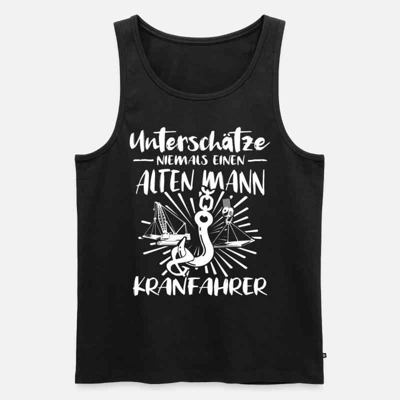 Kranfahrer Kran Kranfuehrer - Männer Premium Bio Tank Top - Schwarz