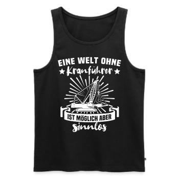 Kranfahrer Kranführer Kran - Männer Premium Bio Tank Top - Schwarz - Vorne - Michal (187cm)