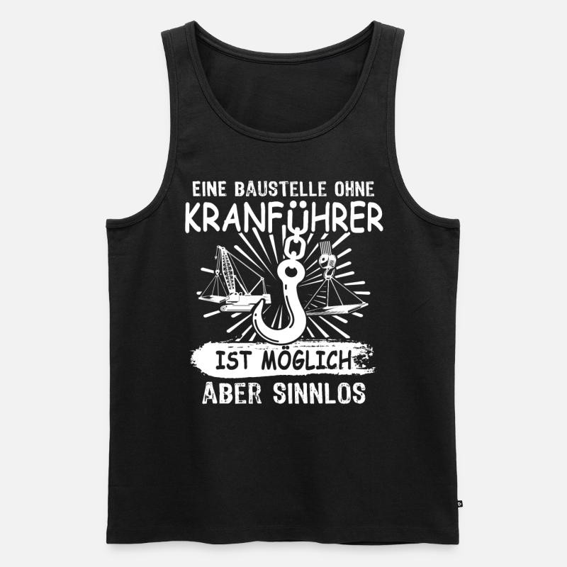 Kranfahrer Kranführer Kran - Männer Premium Bio Tank Top - Schwarz